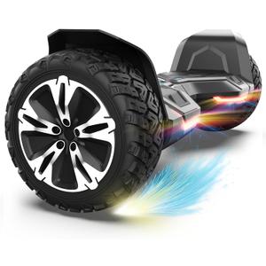 Gyroor Warrior 8.5 inch All Terrain Off Road Hoverboard with Bluetooth Speakers and LED Lights, UL2272 Certified Self Balancing Scooter (1-black)