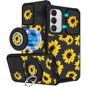 for Samsung Galaxy S Series Case - Women Cute Girls Phone Cover with Camera Cover Compatible with MagSafe Ring Holder Stand