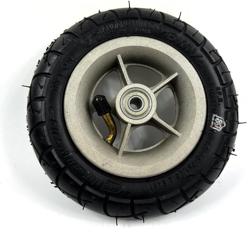 150MM Scooter Inflation Wheel With Aluminium Alloy Hub 6" Pneumatic Tyre With Inner Tube Electric Scooter 6 Inch Pneumatic Tire (Silver) 