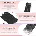 Dreadlock Extensions Clip in,24 Inch 6 Clips(24strands) Soft Black Clips in DreadsHandmade Braid Dreadlocks Hair Extensions for Women/Girls/Men Synthetic Hair Extension(24",1B#)