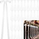 24 Pcs Large Wedding Ribbon Bows with Long Tails 10 x 36 Inch Wedding Aisle Decor Bows Ribbon Bows On Wedding Chairs Wedding Background Decor for Bridal Shower Reception Wedding Ceremony