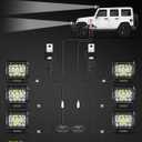 NAOEVO 4 Inch LED Pod Lights, 360W 36,000LM LED Fog/Driving/Off Road Lights with Spot Flood Combo, Cube Pods for Truck Boat ATV UTV Pickup, 6 Pcs (White)