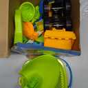 Collapsible Beach Sand Toys Set for Kids - Includes Bucket, Mesh Shovel, Filter Scooper & Castle Molds - Toddler Beach Toys for 1-3 & Kids Ages 4-8 with Mesh Bag, Summer Outdoor Beach Essentials