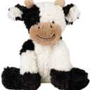 Hopearl Adorable Plush Cow Toy Floppy Dairy Cattle Soft Stuffed Animal Cute Birthday Gifts for Boys Girls Kids Toddlers, 9'' (Black and White)