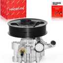 PHOBOOS Power Steering Pump Compatible with Toyota Camry 2002-2009, Toyota Solara 2002-2008, L4 2.4L, with Outlet & Pulley, Smooth Steering, Low Noise, High Durability, Ref. 96-5245