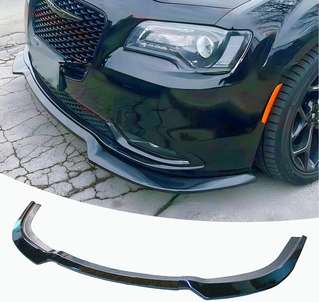 Front Bumper Lip Splitter Spoiler Fit for Chrysler 300 C/S/Limited/Touring 2015-2023 Gloss Black 3pcs Accessories Air Chin Body Kit