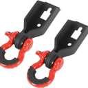 Front Tow Hook Shackle Mount Kit Compatible with Ford F150 2009-2024 with 3/4inch D Ring Shackles, Demon Hook Bracket Replacement