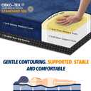 CYMULA Memory Foam Camping Mattress Pad, CertiPUR-US Sleeping Mat, Portable Roll Up Mattress for Adults, Camping Bed Pads for Sleepover, Car Bed with Travel Bag