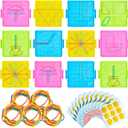 Deekin 12 Pcs Double Sided Geoboard Mathematical Kids Geoboards with Rubber Bands Math Manipulatives Toy for Geometry, 6.9 x 6.3 Inches Classroom Back to School