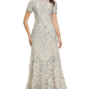 Women's Short Sleeves Sequins A-Line Formal Evening Dress, Size 16