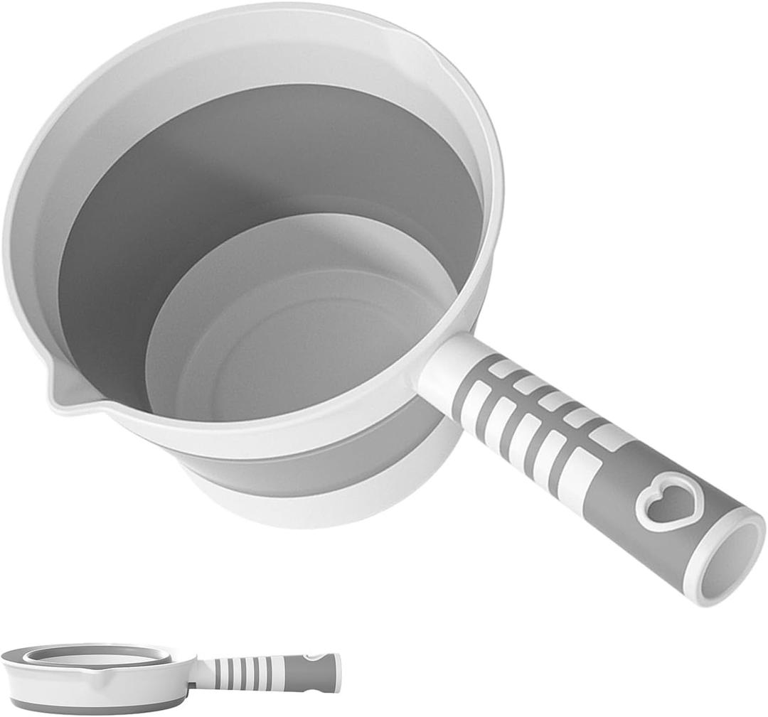 Qancesd Folding Water Ladle Collapsible Water Dipper Water Scoop Foldable Bath Ladle Portable Ladle for Kitchen Bathroom Camping Travel