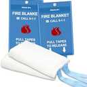 Black pro Fire Blanket, Fire Retardant Blanket,Emergency Fire Blanket for Kitchen, Home, School, Fireplace, Grill, Car, Office and Warehouse. CE Certified. 2 Pack