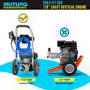 Vertical Pressure Washer Pump 7/8" Shaft, 3000 PSI, 2.5 GPM Replacement Power Washer Pump, Compatible with gcv190, 308653078, Rear facing, M22-14mm Outlet