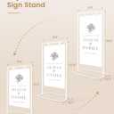 Wedding Welcome Sign Stand, Welcome to our Wedding Sign Holder, White Easel Stand for Sign Poster With Design Bundle & Ground Stakes & Leather Sign Hanging Straps, Linen Sign Stand for Wedding Decor