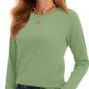 YUCOLEN Long Sleeve Shirts for Women Cotton Crewneck Casual T-Shirts Soft Basic Tee Long Sleeve Tops (Medium)