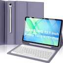 Keyboard Case for Galaxy Tab S10 FE+ Plus 5G 13.1 Inch 2025 with S Pen Holder, Magnetic Detachable Wireless Bluetooth Folio Keyboard Cover for Samsung Tab S10 FE Plus, Lavender