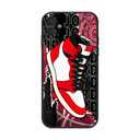 OUWPVWFJ Compatible with iPhone 16 Stylish Black Phone Case with Red and White Basketball Sneaker Design for Boys and Men - Full Lens Coverage for Ultimate Protection