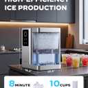 Silonn Nugget Ice Maker Countertop with APP & Voice Control, Self Cleaning Ice Machine with 3L Large Water Tank, 40 lbs/24H Soft Chewable Ice, Portable Pebble Ice Maker for Home and Party, Silver