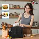 Insulated Lunch Box for Women & Men - Large Thermal Lunch Bag Women with Removable Shoulder Strap, Reusable Lunch Cooler Tote Bags Purse for Adults Work, Picnic, Hiking, Beach, Travel, MediumBlack