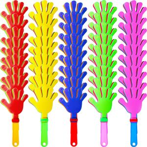 Sratte 80 Pcs 7.5 Inch Hand Clappers Noisemakers Bulk Clappers Noisemakers Party Favors Mini Hand Soundboard Plastic Noise Makers for Sporting Events Fiesta Birthday Game Rewards Cheers Supplies