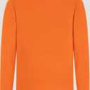 2 x Boys Cotton Long Sleeve Shirts Soft Breathable Crewneck Tees for Kids, Fashion Basic Tops 4-12 Years (Orange, XS)