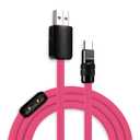 chubbycable Black Chubby Pro - Samurai Cable 120W USB-C Cable Silicone Fast Charging USB C Charger Cord Compatible with iPhone 17-15 Series iPad Galaxy Series, Rose Red, USB-A to Type-C, 6.6FT