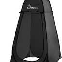 Wolfwise Pop Up Shower Tent for Camping Essentials, Portable Instant Changing Tent with Ventilation Window & Carry Bag, Privacy Dressing Room Bathroom Toilet for Beach & Outdoor, Extra Tall, Black, Extra Tall: 6'11" H, 47.2" W
