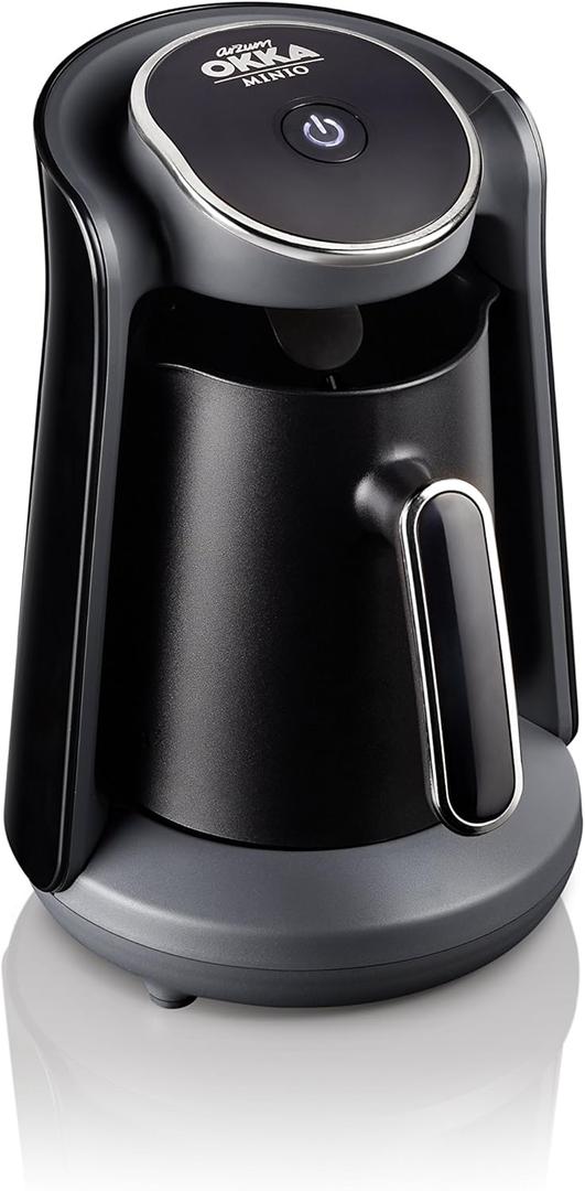 Arzum Okka Minio Automatic Turkish/Greek Coffee Machine, USA 120V Ul, black/Silver,4 cups (Compact)