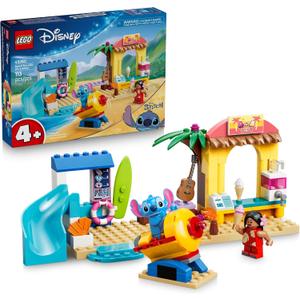 LEGO Disney Beach Fun with Lilo & Stitch 43280 | Building Toys for Girls & Boys, Ages 4+, Develops Fine Motor Skills, 2 Minifigures, 113 pieces, Gift for Birthdays