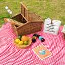 Cute Gingham Picnic Blanket, Waterproof Foldable, in Large 80x60in and Extra Large 80x80in, Portable Compact Beach Blanket, Oversized XL Outdoor Mat (Red, Large)