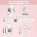 Kids Digital Watch for Boys Girls, Waterproof LED Colorful Lights Sports Watch Suitable for 5-17 Years Old Teenagers (with Gift Box) (B-white/pink)