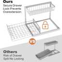 REALINN Under Sink Organizer, Pull Out Cabinet Organizer, 2 Tier Metal Slide Out Shelf with L Shaped Design, Under Cabinet Storage for Kitchen, Bathroom, Laundry, Deep Cabinet Shelf Storage, White