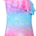 XiaoMoSha Girls One Piece Swimsuit Bathing Suits for Toddler Girl Mermaid Swimwear (5-6 Years)