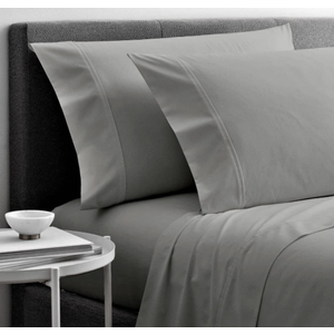 Cottingon 4 Piece Twin XL Dorm Bedding Set for College, 100% Long Staple Premium Egyptian Cotton, Soft Bed Sheets, Fits Upto 15" Deep Mattress 39"X80" Extra Long, Light Gray