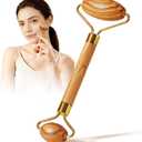 CHOSIN Face Roller Massage Tool, Facial Roller Tool for Lymphatic Drainage - Wrinkles, Lifting & Puffy Eyes for Women Men Self Care Gift (Olive Wood)