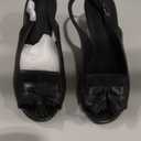 DADAWEN Women's Slingback Kitten Heels Tassels Peep Toe Pumps Wedding Party Dress Shoes (6, Black)