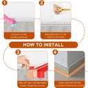 2 x Flexible Quarter Round Molding,Peel and Stick Rubber Quarter Round Trim Molding Self Adhesive Edge Trim for Floor, Waterproof Bendable Molding Trim for Wall Edge Corner Countertop, Beige, 157Inch