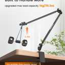 CAMBOFOTO 33" Magic Arm w Desk Clamp, Overhead Camera Mount, Desk Phone Mount, Articulating Extra-Long Friction Boom Arm w 1/4" Screw, for Phone, Mic, Light, Webcams, Action Camera (Light Black)