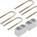 Universal Leaf Spring Lowering Block Kit, 3 Inch, 2-1/2" Wide, 5" Long, Zinc-Plated U-Bolts, Premium Steel Construction for Long-Lasting Finish