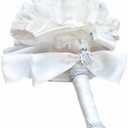 Wedding Bouquets for Bride, Wedding Bouquet BridesmaidBridesmaid Holding Flowers for Wedding Decoration (White+White)
