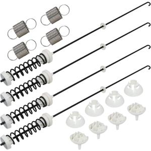 NEW UPGRADEDW10780048 Suspension Rods(23.6in) W10400895 Washer Suspension Springs(4pcs) by Beaquicy - Replacement kit for Whirlpool Kenmore and Admiral - Replaces WTW4800XQ2, WTW4800XQ4, RTW4640YQ1