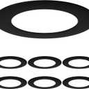 Amico 6 Pack Goof Rings for 6 Inch Recessed Lights, Can Light Trim Ring Cover, Outer Diameter 8.6-inch, Inner Diameter 6.2-inch, Durable Plastic Design, Black