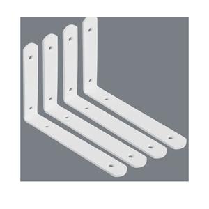 Alise Floating Shelf Brackets,White Bracket for Shelves Heavy Duty L Bracket Corner Brace,Stainless Steel Joint Angle Brackets for Wooden Board Hanging Support,8x5-3/5 Inch(Upgraded,Pack of 4