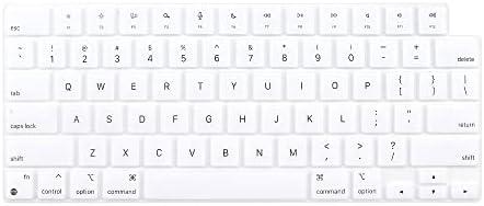 ProElife Keyboard Cover Skin for MacBook Air 13.6 inch 15 inch 2024 2023 2022 M3 M2 Chip A2681 A2941, Ultra Thin Keyboard Protector U.S Enter for 2024-2022 Air 13.6'' 15'' M3 M2 Accessory (White)