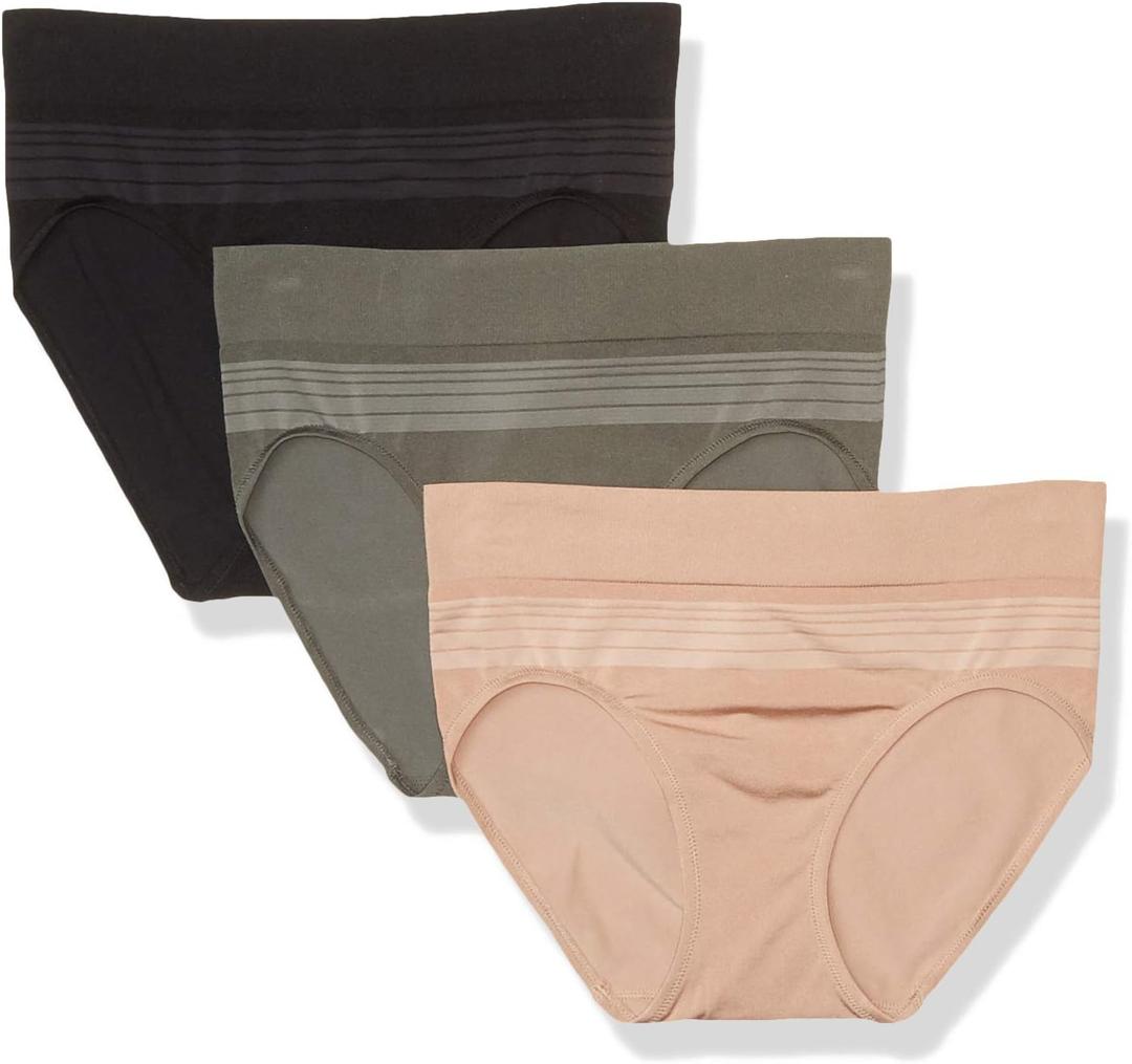 Warner's Women's Blissful Benefits Seamless Hipster Panty 3 Pack (Medium)