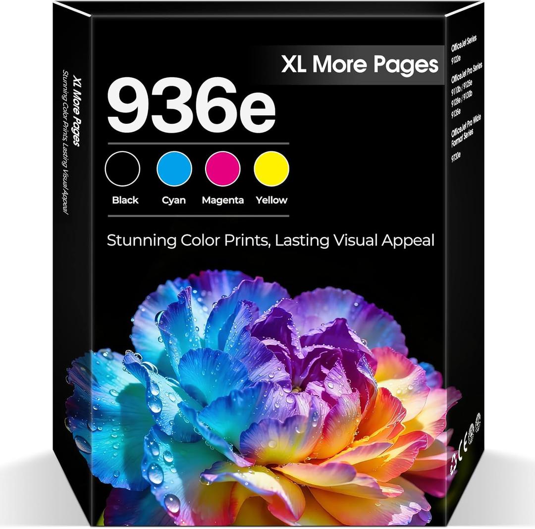 936e 936 Ink Cartridges OfficeJet Pro 9125e 9120e 9135e Compatible with HP 936e 936 936XL Ink Combo Pack HP936 HP936e for OfficeJet 9122e Pro 9120e 9125e 9135e 9730e 9128e 9110b 9130b High Yield
