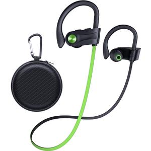 JOYWISE Bluetooth Headphones, Wireless Earbuds IPX7 Waterproof Bluetooth 5.3 Headphones with 16Hrs Playtime Stereo Bass Headsets with Mic Running Headsets with Earhooks for Sports Running Workout (Green)