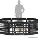 IRIS USA 24" Dog Playpen 8-Panel Pet Exercise Pen with Door Gate 83.5x83.5x24 Puppy Play Pen Indoor Outdoor Plastic Foldable Portable Pet Fence for Small Medium Dogs Puppies Multiple Pets Black