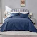 Kingnex Oversized King Bedspreads 128x120 Navy