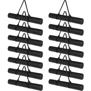 Riakrum 20 Pieces Exercise Yoga Mat Workout Mat with Strap 68 x 24 Inch Fitness Gym Mat Yoga Mat Non Slip for Women Men Gym Home Supplies(Black)